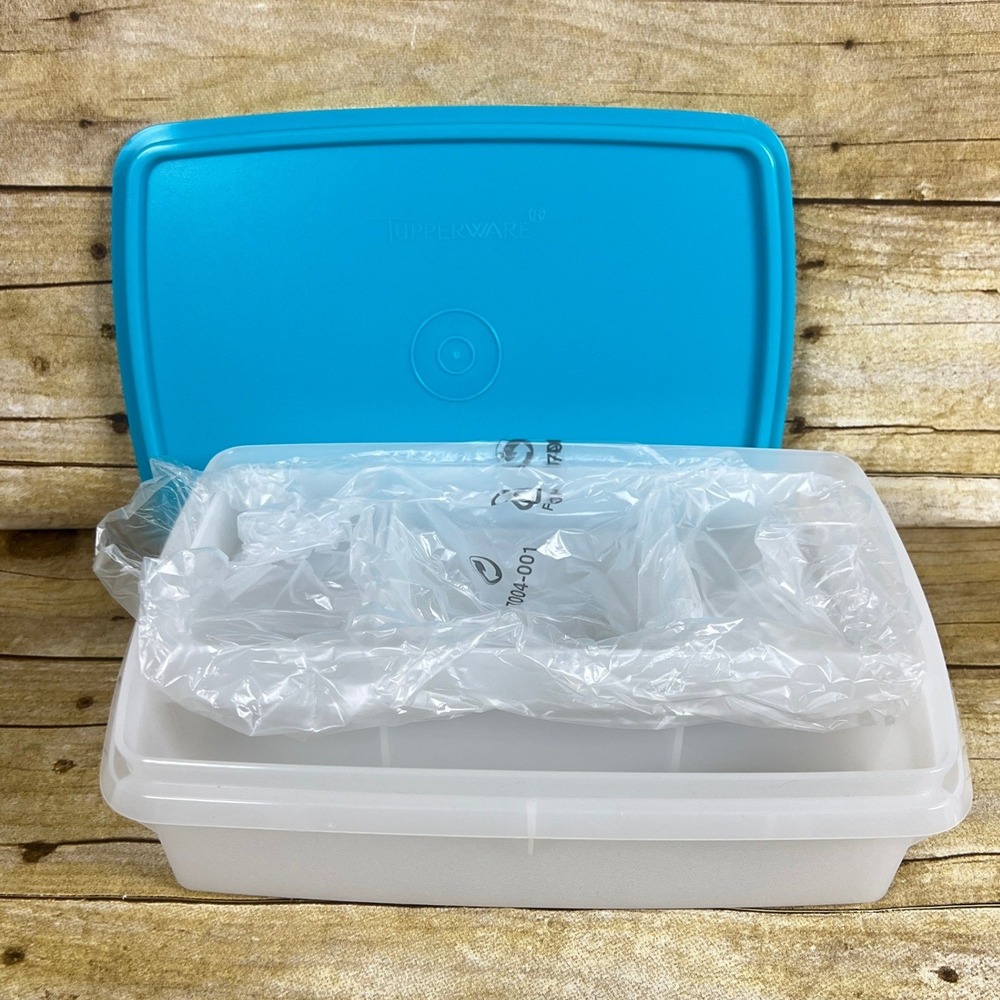 Tupperware Stow n Go Divided Storage Container Sewing Crafts Blue NEW